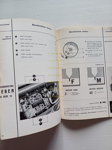 Alfa Romeo Spider 1300 Junior 1968 manuale uso manutenzione libretto …