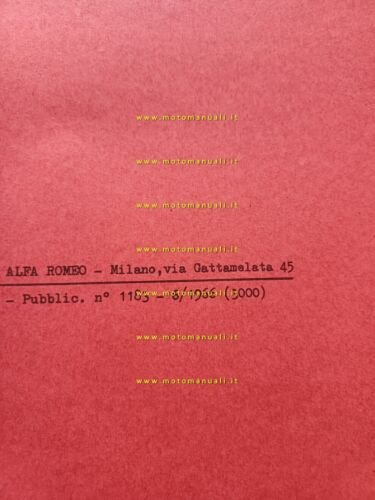 Alfa Romeo Spider 1600 1966 manuale officina caratteristiche tecniche originale
