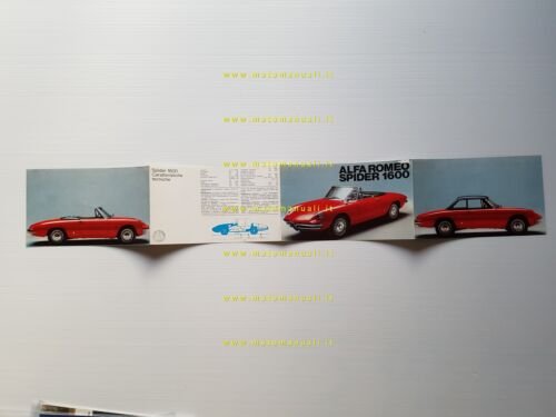 Alfa Romeo Spider 1600 1967 depliant originale italiano