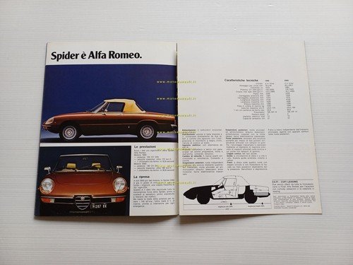 Alfa Romeo Spider 1600 2000 1982 depliant originale italiano