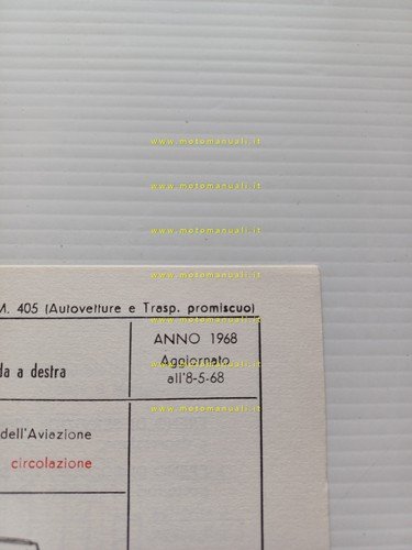 Alfa Romeo Spider 1750 1968 agg.ta 5.68 scheda omologazione DGM …