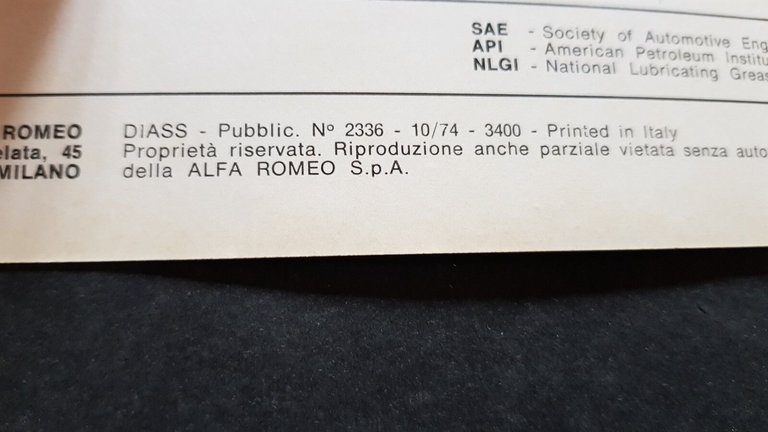 Alfa Romeo Spider Junior 1.3 1.6 1974 manuale uso originale