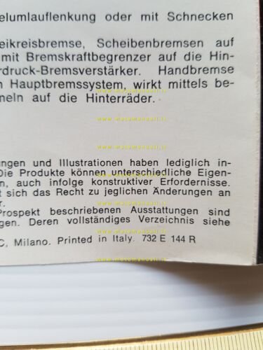 Alfa Romeo Spider Junior 1300 1600 1973 depliant originale tedesco