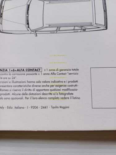 Alfa Romeo Sportwagon modelli 1992 depliant originale italiano