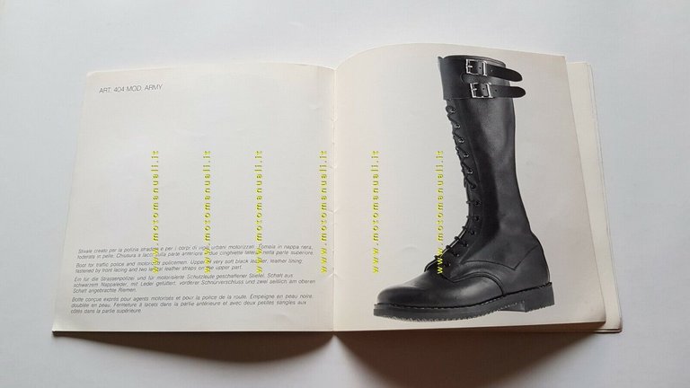 Alpinestars catalogo produzione stivali cross regolarità 1974 depliant originale