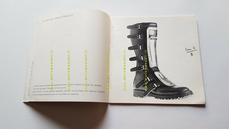 Alpinestars catalogo produzione stivali cross regolarità 1974 depliant originale