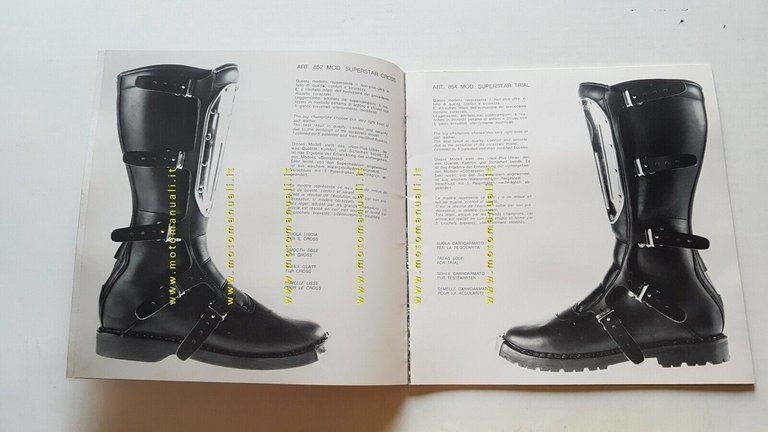 Alpinestars produzione stivali cross regolarit depliant anni 70 catalogo
