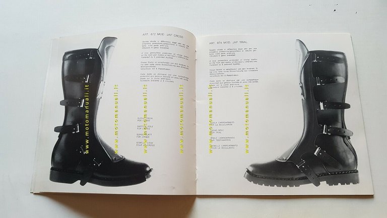 Alpinestars produzione stivali cross regolarit depliant anni 70 catalogo