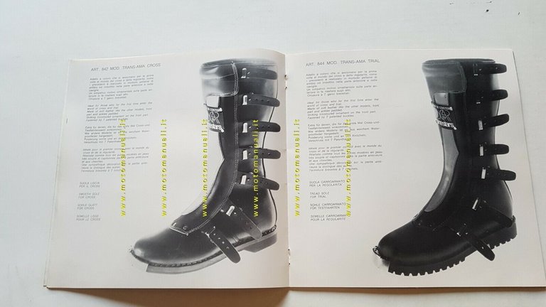 Alpinestars produzione stivali cross regolarit depliant anni 70 catalogo