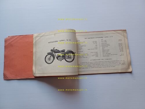 Alpino 75 1952 catalogo ricambi originale factory spare parts catalogue
