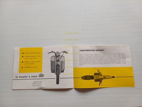 Alpino 75 Luxe scooter 1951 depliant italiano originale