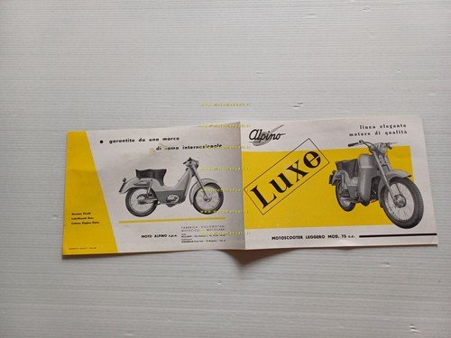 Alpino 75 Luxe scooter 1951 depliant italiano originale