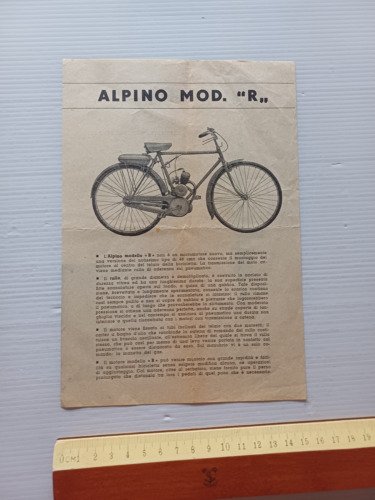 Alpino micromotore modello R anni 50 depliant italiano originale