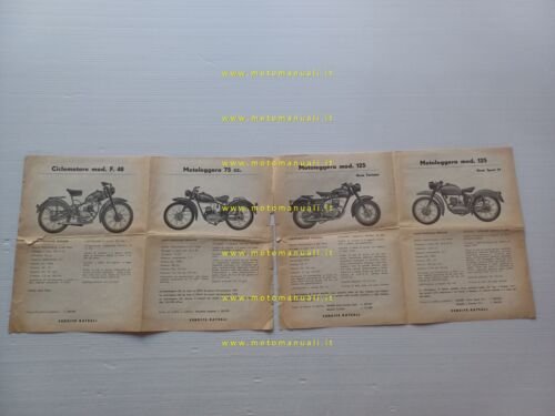 Alpino produzione ciclomotori moto 1953 depliant italiano originale