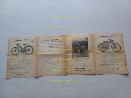 Alpino produzione ciclomotori moto 1953 depliant italiano originale