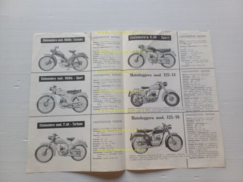 Alpino produzione ciclomotori moto 1955 depliant italiano originale