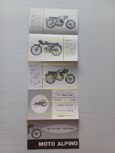 Alpino produzione ciclomotori moto anni 50 depliant italiano originale