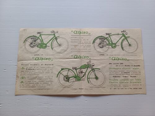 Alpino produzione modelli micromotori anni 50 depliant italiano originale