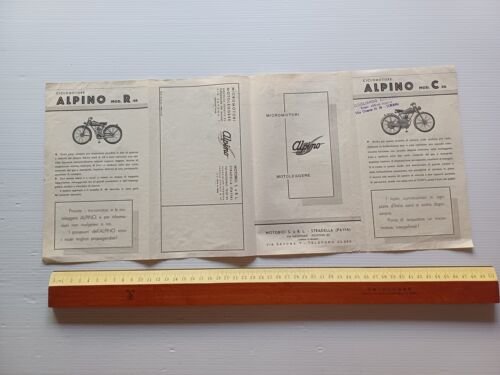 Alpino produzione modelli moto - micromotori 1950 depliant italiano originale