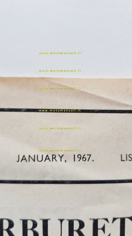 AMAL Monobloc carburatore catalogo ricambi 1967 originale