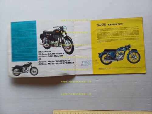 AMC Norton Matchless AJS catalogo modelli 1968 depliant inglese originale