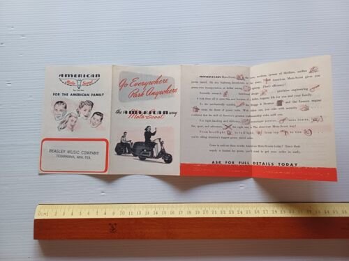 American Moto Scoot produzione scooters anni 40 depliant