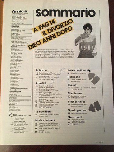 Amica Rivista Magazine 13 Gennaio 1981 n.1/2 Costanzo Girardot