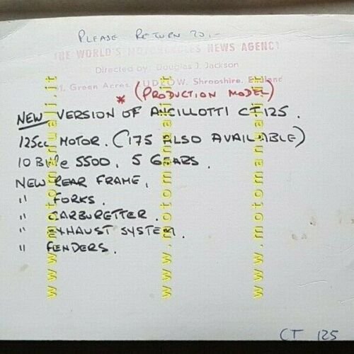 Ancillotti CT 125 Trial 1977 foto cartella stampa originale no …