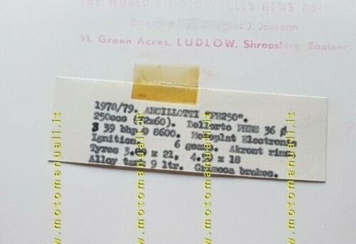 Ancillotti FH 250 Regolarit 1979 foto cartella stampa originale no …