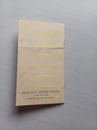 Ancillotti Scarab CR 125 Internazionale 1975 manuale uso manutenzione originale