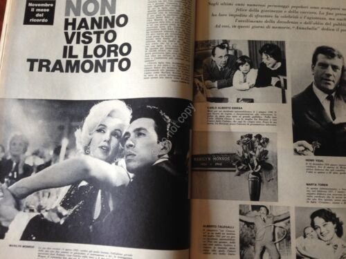 Annabella Rivista Magazine 11 Dicembre 1962 n.45 M.Monroe Roberto Risso