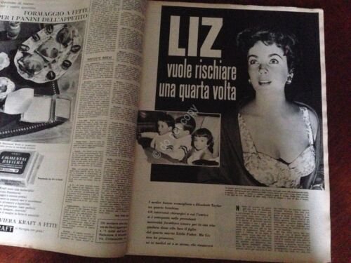 Annabella Rivista Magazine 21 Febbraio 1960 N.8 Liz Taylor Raf …