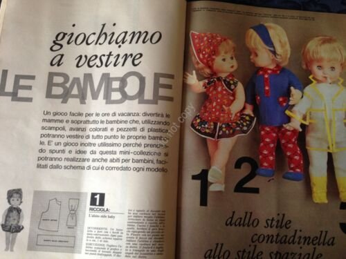 Annabella Rivista Magazine 21 Luglio 1966 n.29 Vestiti bambole Ricciola …