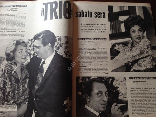 Annabella Rivista Magazine 23 Ottobre 1960 N.43 Lionello Masiero Tieri