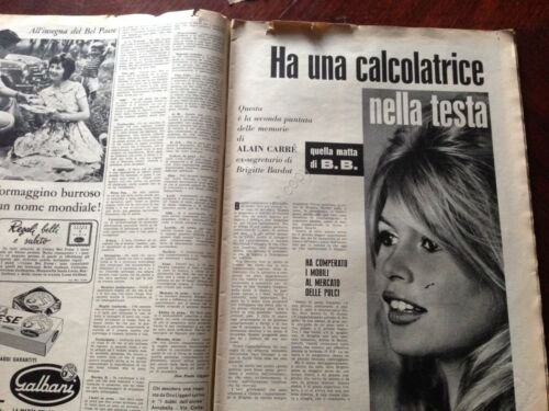 Annabella Rivista Magazine 28 Agosto 1960 N.35 Brigitte Bardot Nazzari