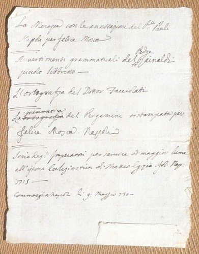 Antico documento manoscritto 1730 | Immagine principale