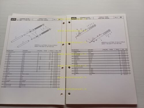 Aprilia 125-150 Leonardo 1997 catalogo ricambi TELAIO 04 originale FRAME …