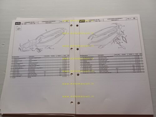 Aprilia 125-150 Leonardo 1997 catalogo ricambi TELAIO 04 originale FRAME …