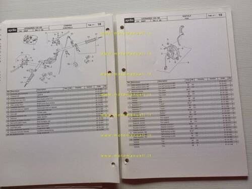 Aprilia 125-150 Leonardo 1998 catalogo ricambi TELAIO 05 originale FRAME …