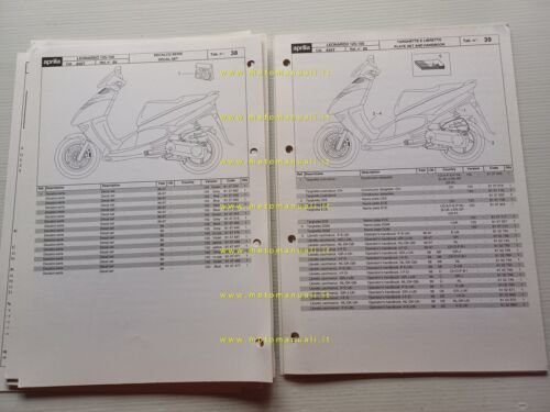 Aprilia 125-150 Leonardo 1998 catalogo ricambi TELAIO 05 originale FRAME …