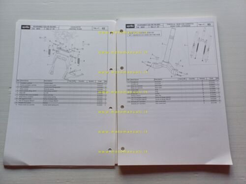 Aprilia 125-150 Scarabeo 1999-2001 catalogo ricambi TELAIO originale