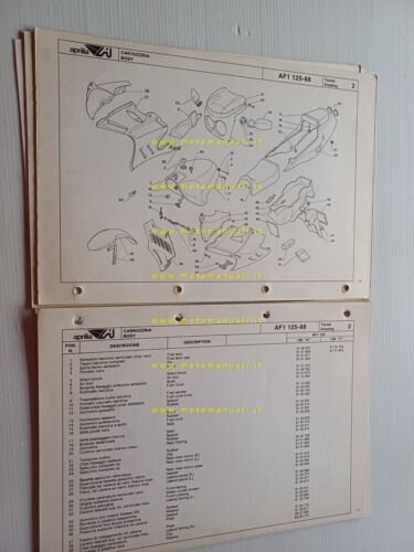 Aprilia 125 AF1 1988 catalogo ricambi TELAIO originale FRAME part …