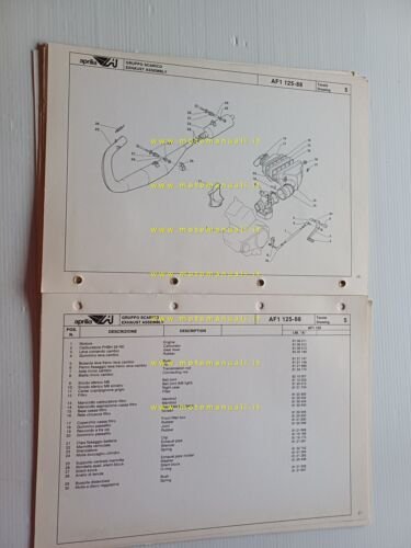 Aprilia 125 AF1 1988 catalogo ricambi TELAIO originale FRAME part …