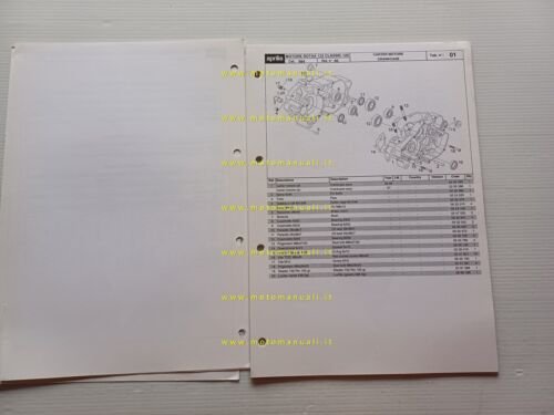 Aprilia 125 Classic 1995-98 catalogo ricambi MOTORE Rotax 122