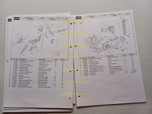 Aprilia 125 Leonardo 1996 catalogo ricambi TELAIO originale FRAME parts