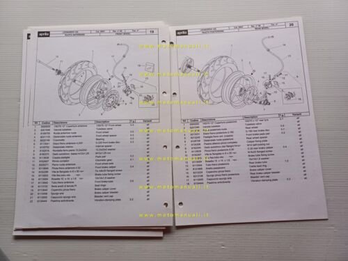 Aprilia 125 Leonardo 1996 catalogo ricambi TELAIO originale FRAME parts