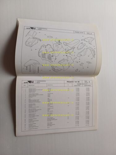 Aprilia 125 Pegaso 1990 catalogo ricambi TELAIO originale spare parts …
