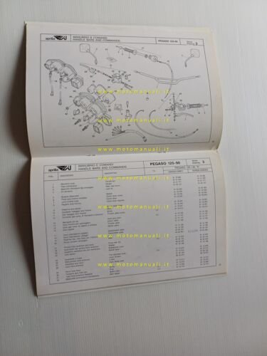 Aprilia 125 Pegaso 1990 catalogo ricambi TELAIO originale spare parts …