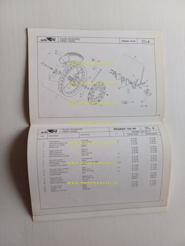 Aprilia 125 Pegaso 1990 catalogo ricambi TELAIO originale spare parts …