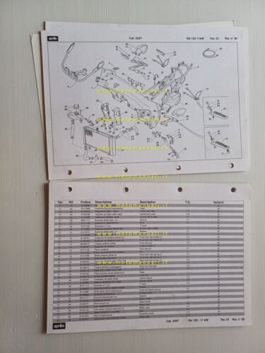 Aprilia 125 RS 11 kW 1996 catalogo ricambi TELAIO originale …